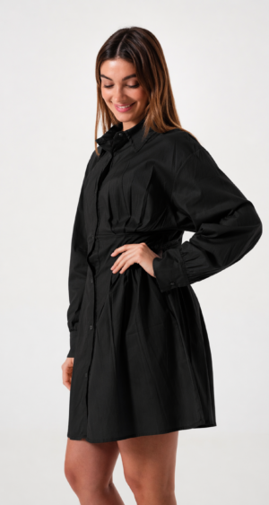 Alternative view of VESTIDO PINZADO POPLIN