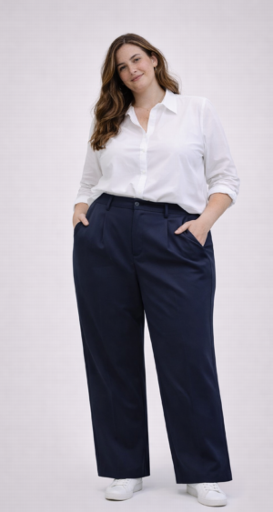 PALAZO PINZADO PUNTO ROMA PLUS SIZE