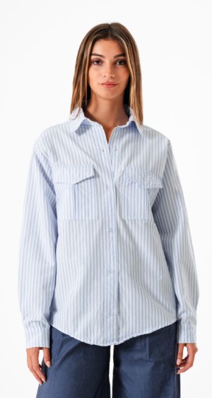 CAMISA BOLSILLO PINZADO POPLIN RAYADO