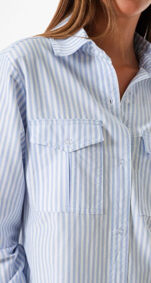 Alternative view of CAMISA BOLSILLO PINZADO POPLIN RAYADO
