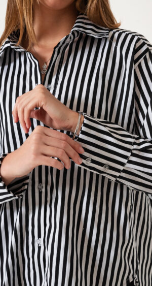 Alternative view of CAMISA OVER ERIKA POPLIN RAYADO