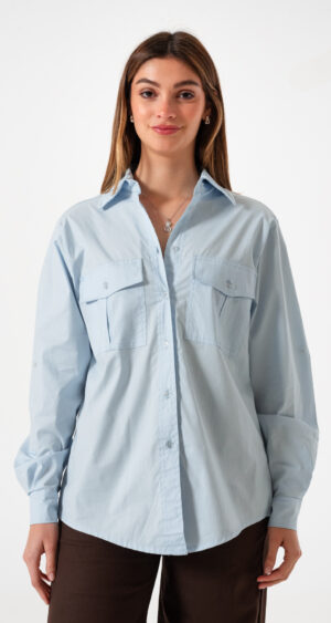 CAMISA BOLSILLO PINZADO POPLIN