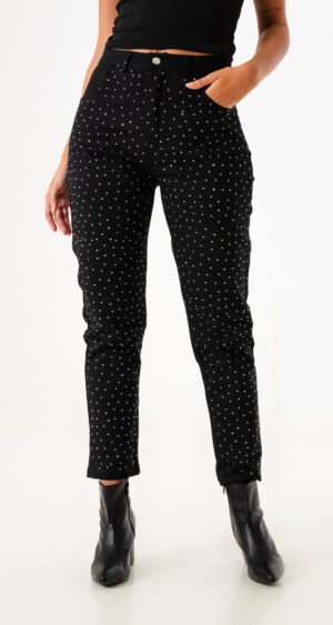 MOM FIT STRASS GABARDINA