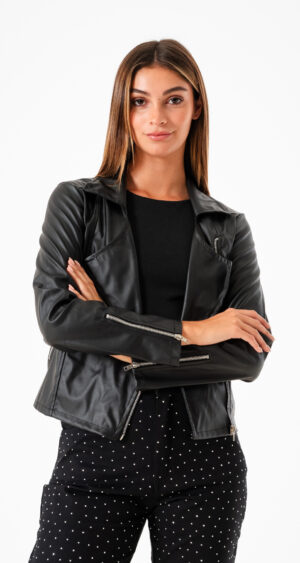 CAMPERA 4 CIERRES ECOCUERO