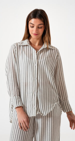 CAMISA OVER LINO RAYADO