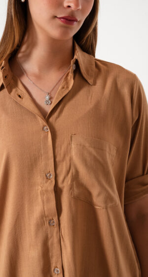 Alternative view of CAMISA OVER LINO SPANDEX