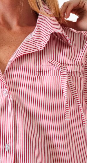 Alternative view of CAMISA MOÑO POPLIN RAYADO