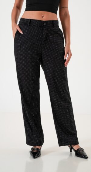 PANTALON RECTO BRILLO PUNTO ROMA
