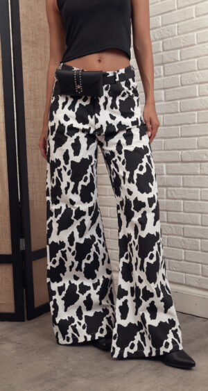 WID LEG PRINT GABARDINA