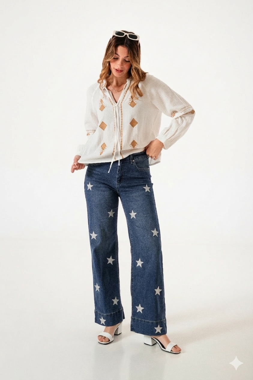 JEAN WID LEG ESTRELLAS - LYFJ707 - Imagen 3