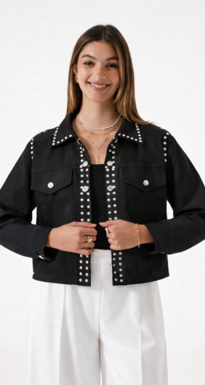CAMPERA MOM TACHAS GABARDINA