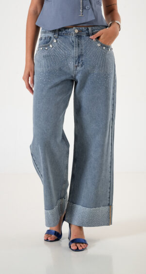 JEAN WID LEG BOTAMANGA STRASS - LYFJ820