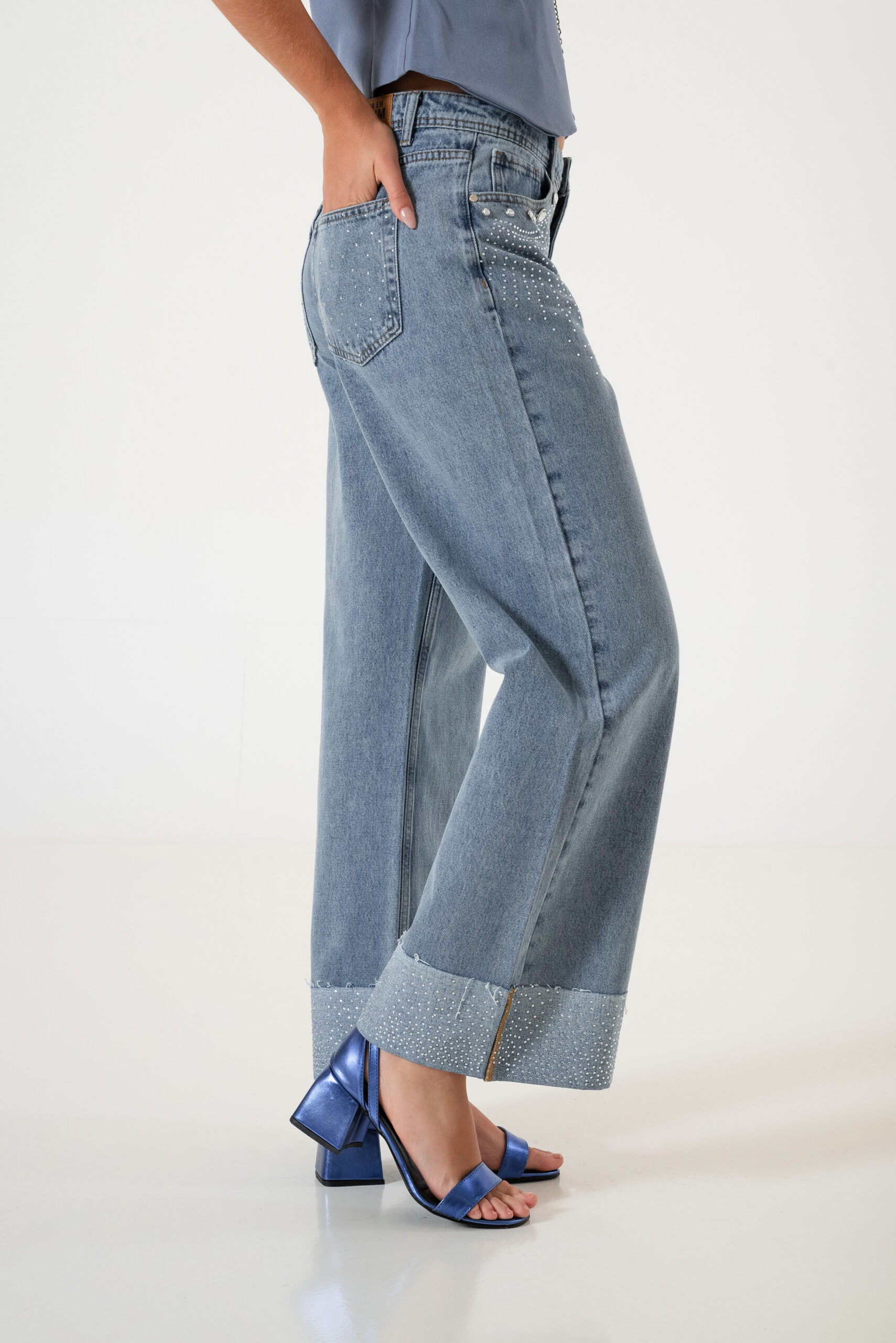 JEAN WID LEG BOTAMANGA STRASS - LYFJ820 - Imagen 5