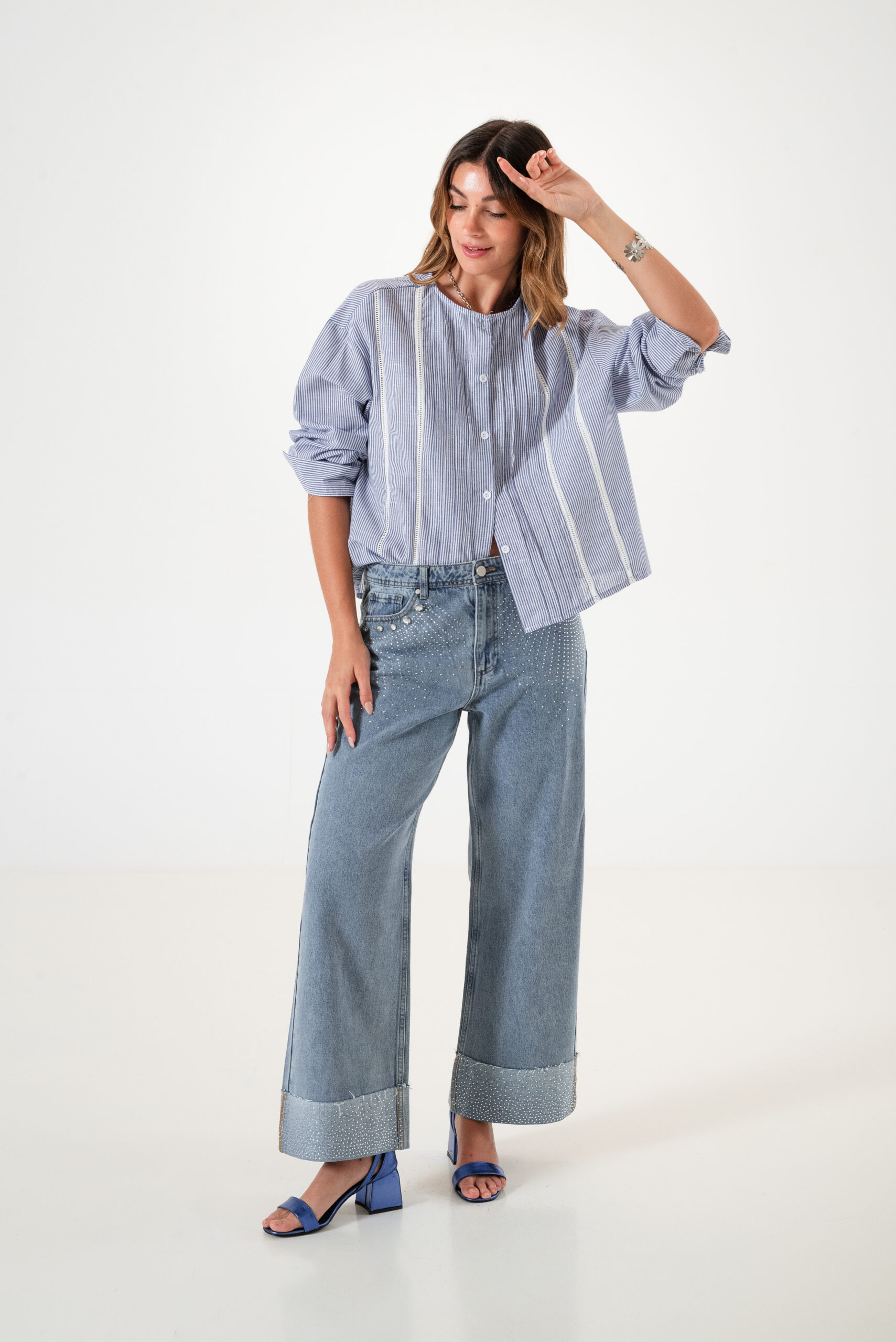 JEAN WID LEG BOTAMANGA STRASS - LYFJ820 - Imagen 8