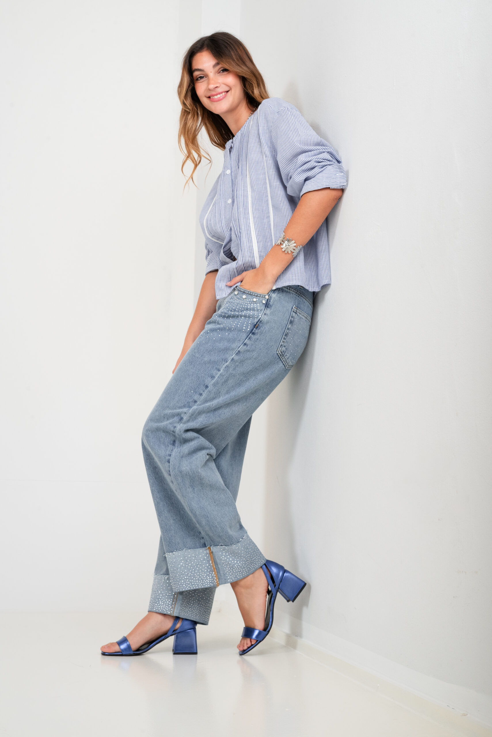 JEAN WID LEG BOTAMANGA STRASS - LYFJ820 - Imagen 7