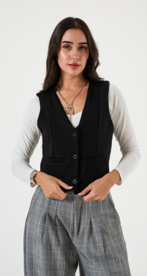 CHALECO PUNTO ROMA (FORRADO)