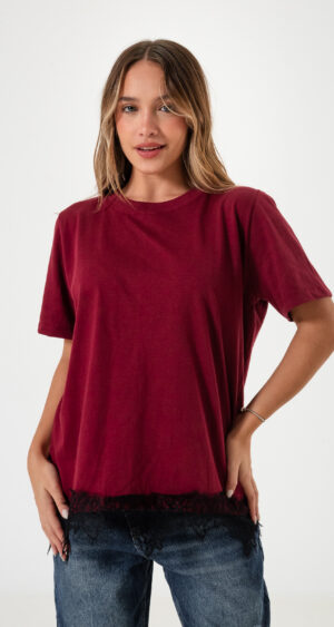 REMERA CON PUNTILLA