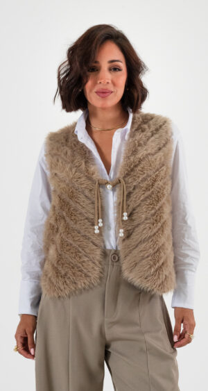 CHALECO PIEL CON CORDON - 5041
