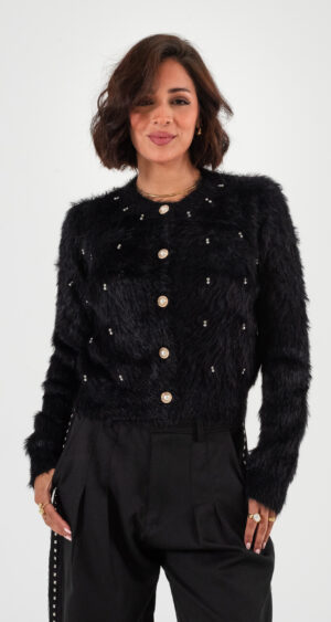 SACO SUETER PELO CON STRASS - 01