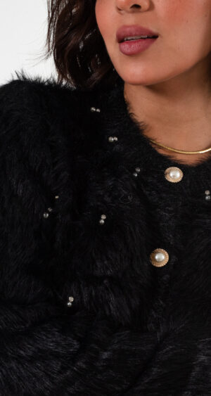 Alternative view of SACO SUETER PELO CON STRASS - 01