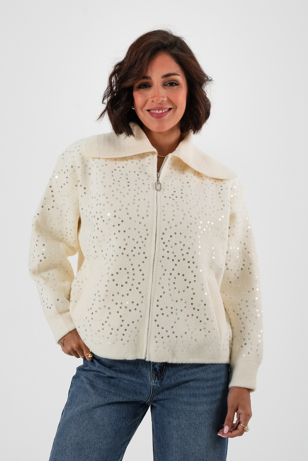 CAMPERA SUETER CON BRILLO - 179-1 - Imagen 5