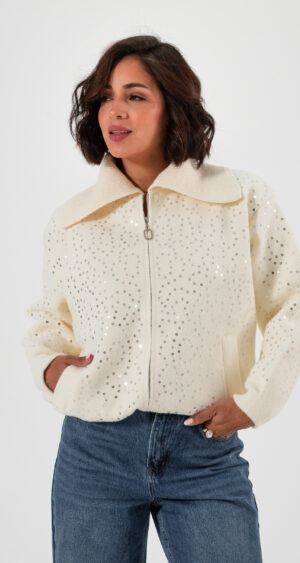 CAMPERA SUETER CON BRILLO - 179-1