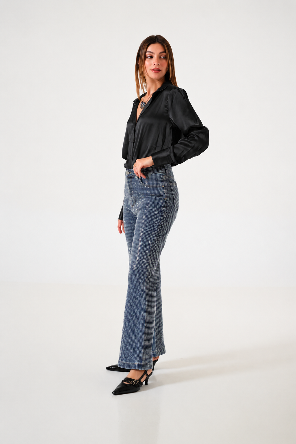 JEAN WID LEG STRASS - A25R08 - Imagen 5