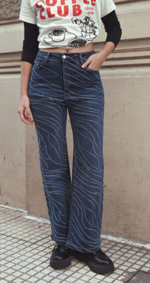 JEAN WID LEG STRASS - A25R20