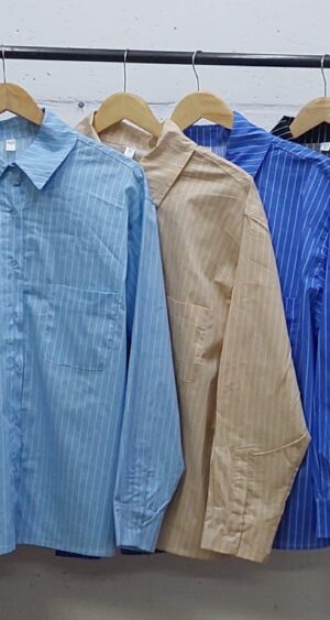 Alternative view of CAMISA OVER ERIKA POPLIN RAYADO - PLUS SIZE
